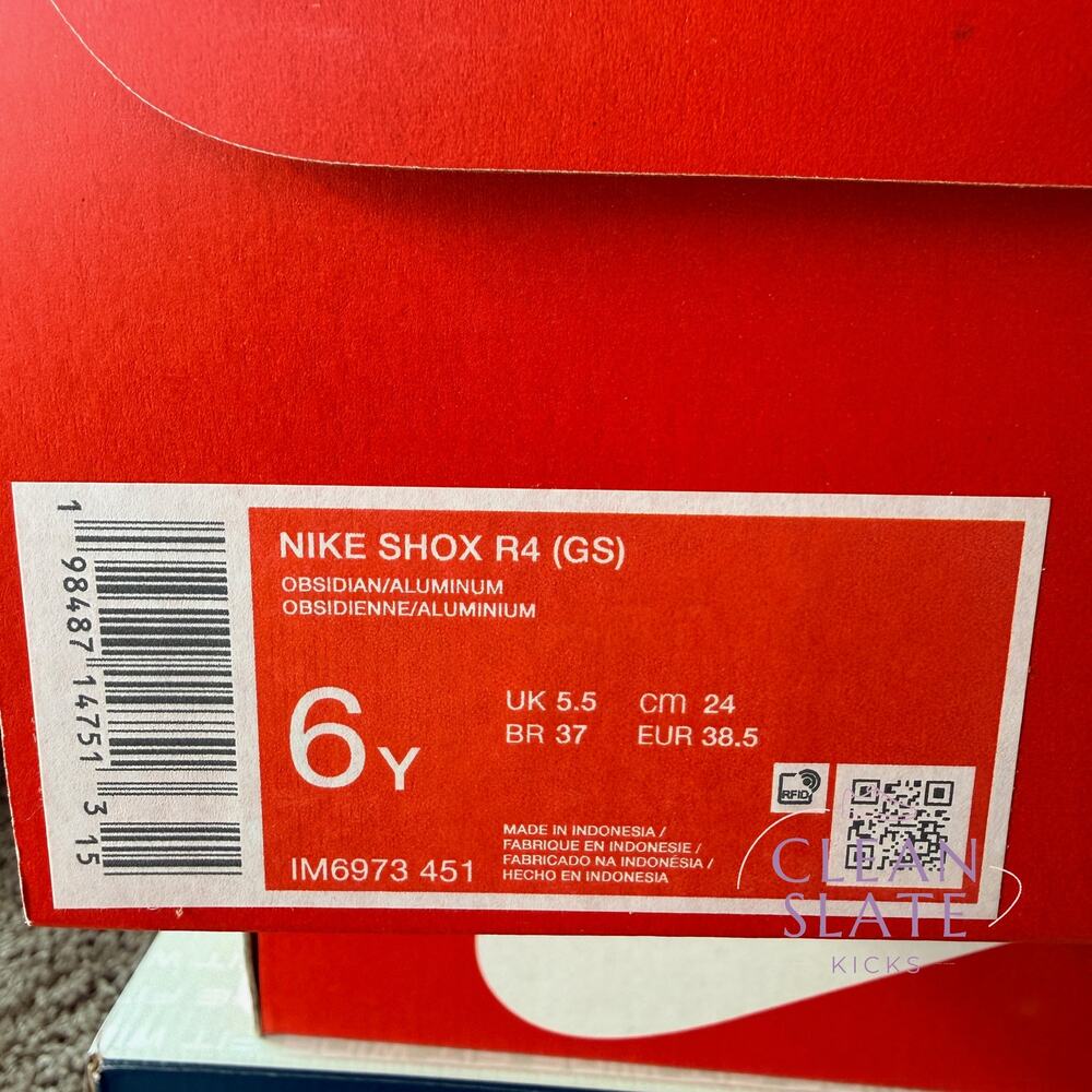 Nike Shox R4 GS Obsidian Blue/Aluminum Kids 6Y Women's 7.5 NIB - Picture 6 of 6